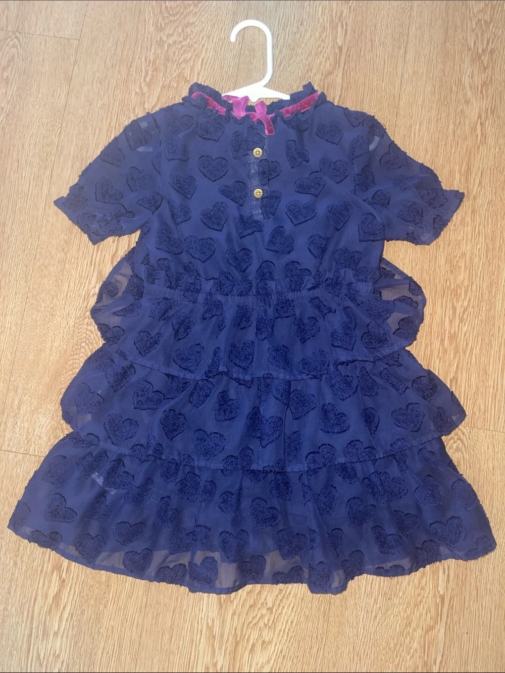 OshKosh B'gosh Navy Tiered Heart Dress for Girls